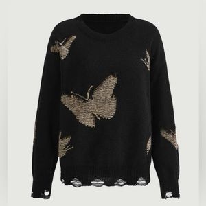 SHEIN MOD Butterfly Pattern Drop Shoulder
Sweater in Sz. M.. NWOT.. never worn..